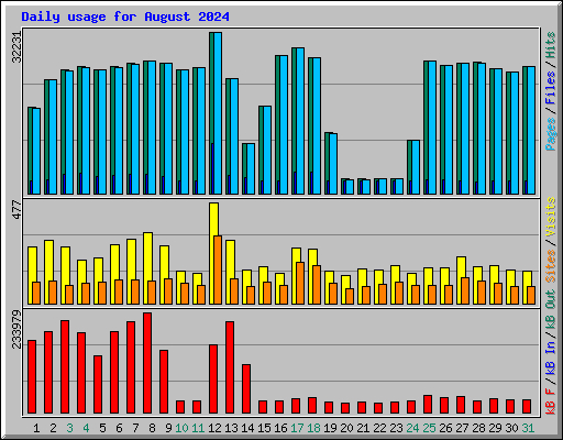 Daily usage for August 2024