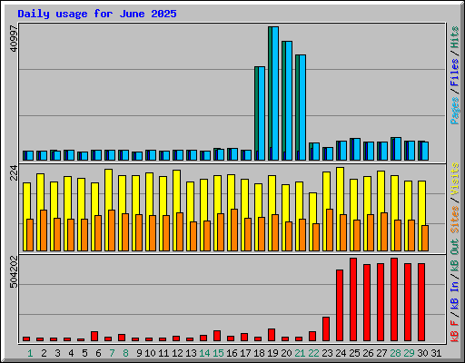 Daily usage for June 2025
