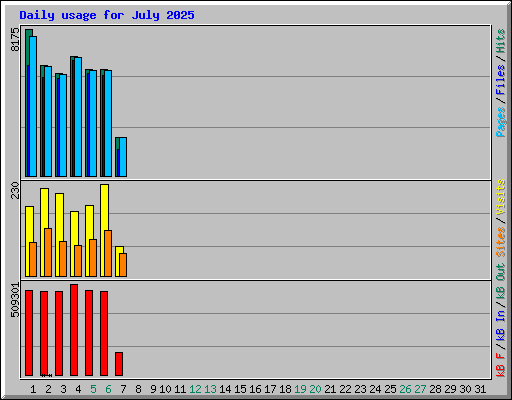 Daily usage for July 2025