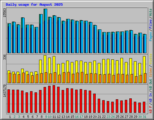 Daily usage for August 2025