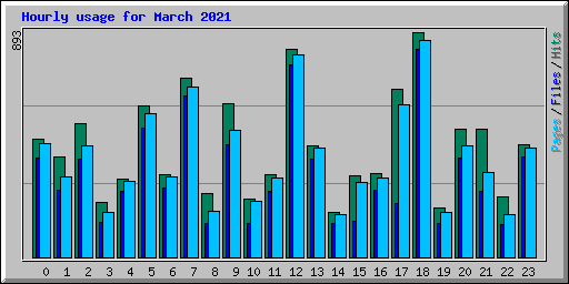 Hourly usage for March 2021
